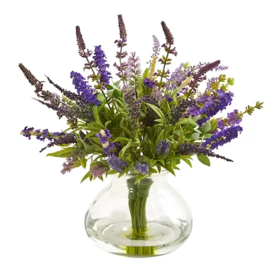 16" Lavender Bouquet Arrangement in Vase {1}