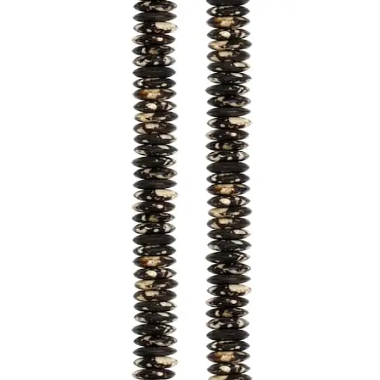 Brown & White Spotted Bone Rondelle Beads by Bead Landing&reg; {4}