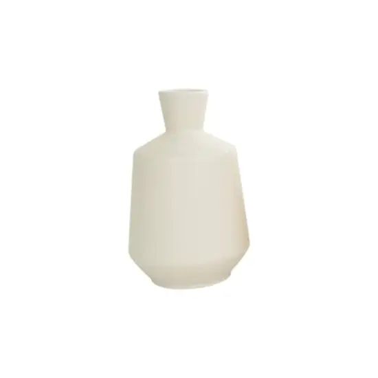 7.5" Cream Ceramic Minimalistic Vase {6}
