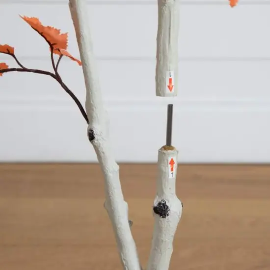 4ft. Autumn Paper Birch Artificial Fall Tree {6}