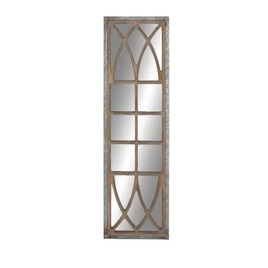 52" Blue Farmhouse Metal Wall Mirror {4}