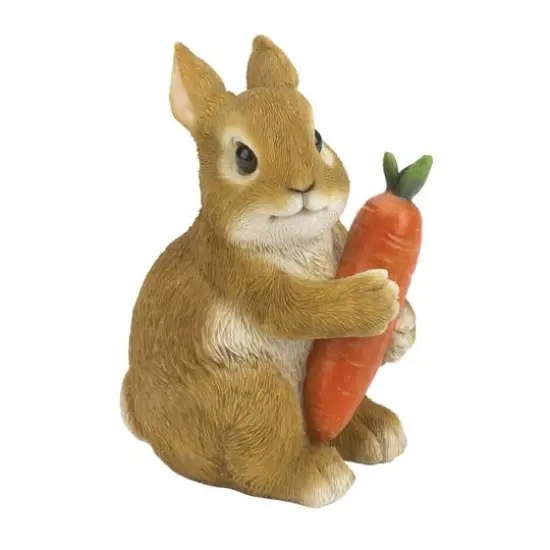 5" Bunny Hugging Carrot Garden Figurine {1}