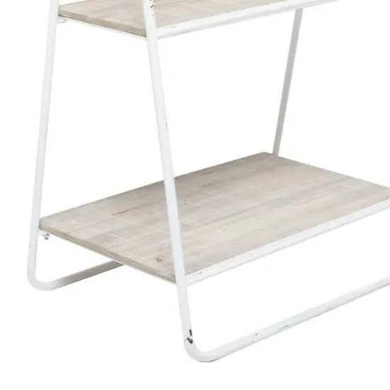 36" Iron Farmhouse Shelving Unit White {6}