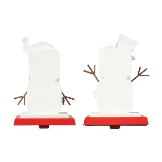 Glitzhome&reg; 7.5" Christmas Snowman Stocking Holder Set {8}