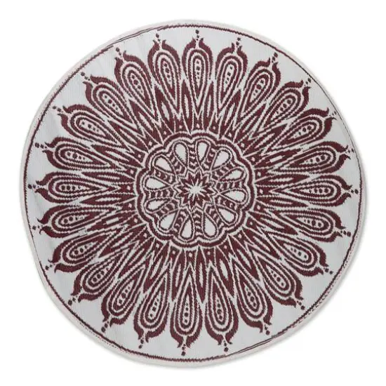 DII&reg; Round Sunflower Outdoor Rug, 5ft. Blackberry {4}