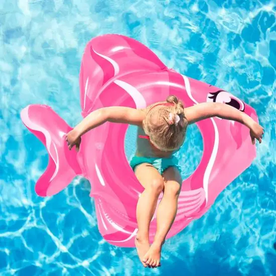 31" Pink Fish Inflatable Pool Ring Tube Float {3}