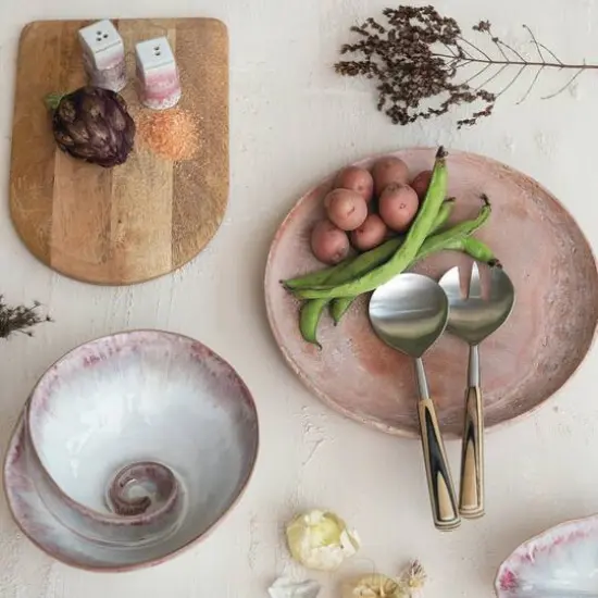 Hello Honey&reg; 2-Piece Natural & Black Stainless Steel & Mango Wood Salad Servers with Handles & Design {3}