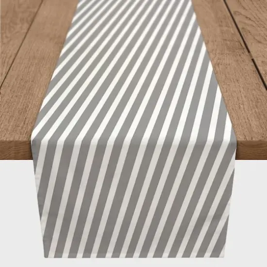 Candy Stripes Indoor/Outdoor Table Runner Gray {3}