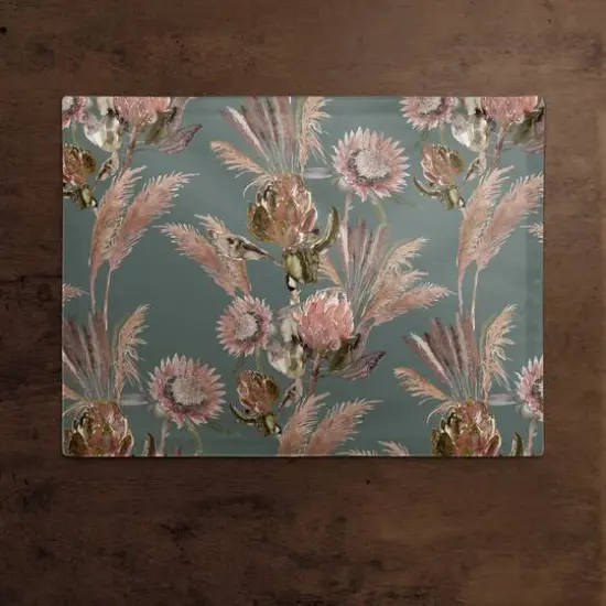 Protea Blooms Cotton Twill Placemat Emerald {3}