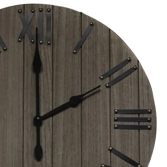 Elegant Designs Handsome 21" Farmhouse Wood Wall Clock Rustic Gray {6}