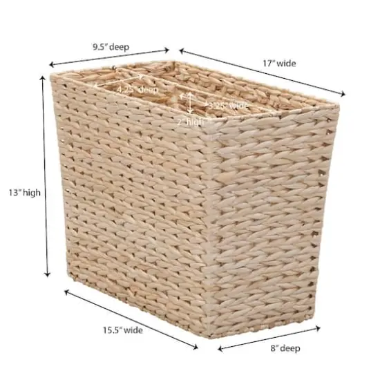 Household Essentials 17" Cattail Wide Side by Side Magazine Rack {4}