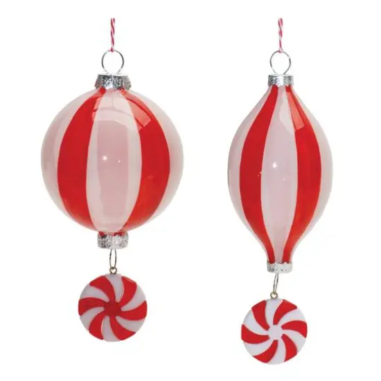 Glass Peppermint Drop Ornament Set {1}
