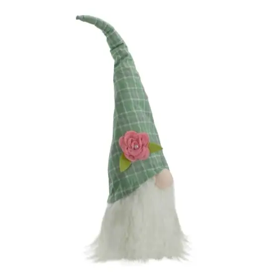 20" Green & White Plaid Easter Gnome Head D&eacute;cor {4}