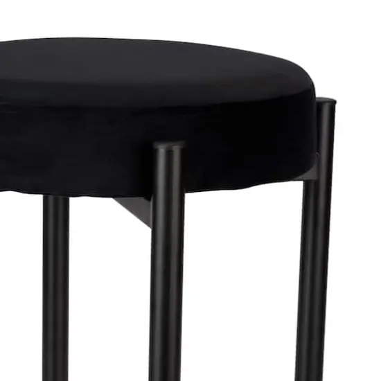 Home Details 18" Velour Vanity Stool Black {5}