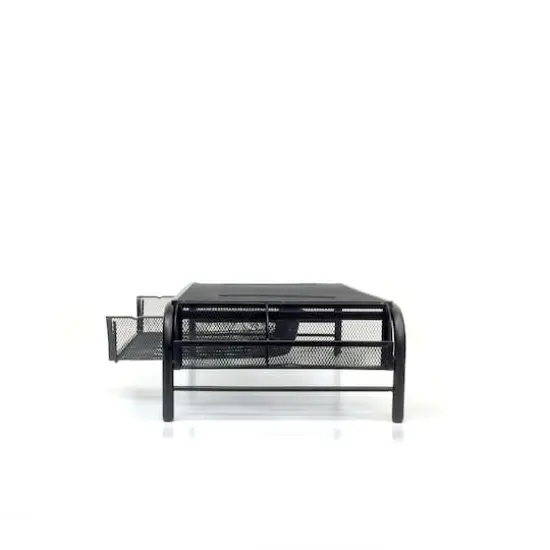 Mind Reader Metal Mesh Monitor Stand & Desk Organizer Black {8}