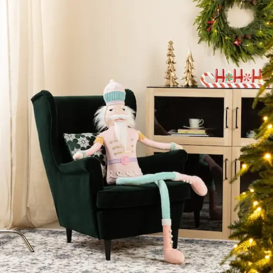 Glitzhome&reg; 60"H Christmas Oversized Fabric Nutcracker With Dangle Legs {3}