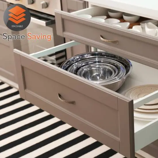 Nutrichef Stainless Steel Mixing Bowl Set {5}