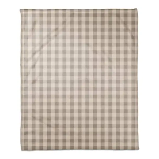 Plaid Coral Fleece Blanket Gray {1}
