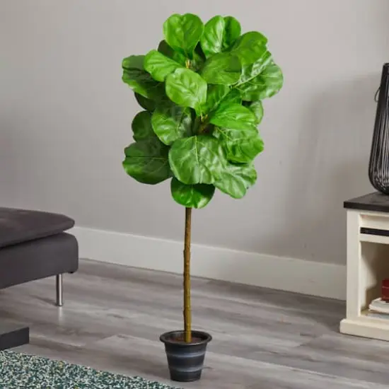 4ft. Fiddle Leaf Tree with Decorative Planter {3}