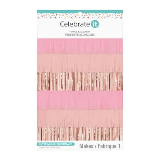 72" Pink Fringe Backdrop by Celebrate It&trade; {1}