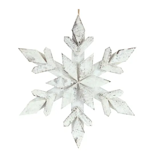 6 Pack 14" Snowflake Wood Ornaments {3}