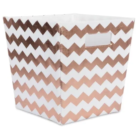 DII&reg; 13" Trapezoid Polyester Chevron Storage Bin Copper {1}