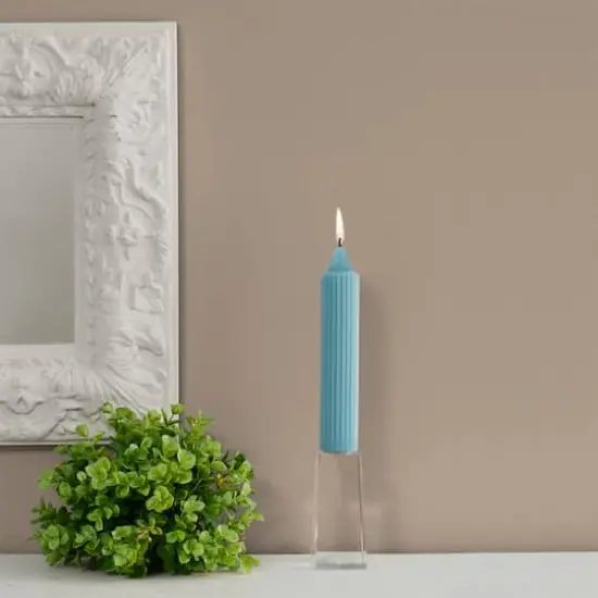 Root Candles 7" Unscented Grecian Collenette Taper Candles, 4ct. Sky {4}