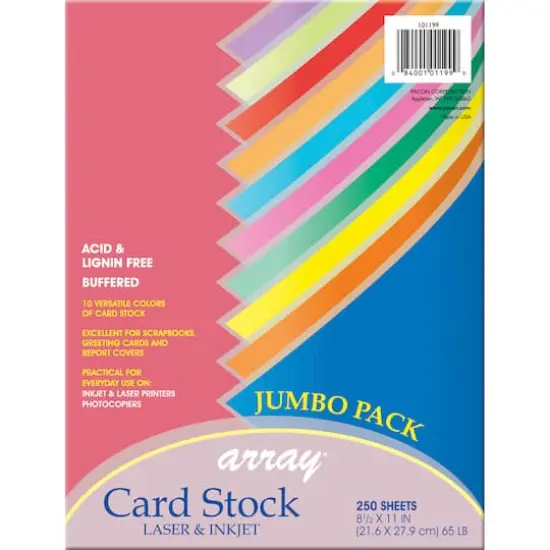 Pacon® 8.5" x 11" Colorful Card Stock Assortment, 250 Sheets {1}