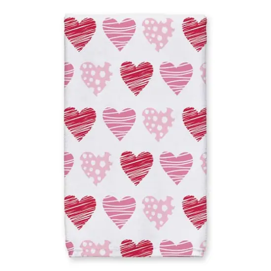 Pink & Red Hearts Tea Towel Set {4}