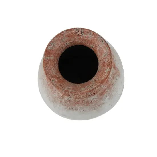 14" White & Rust Distressed Vase {3}