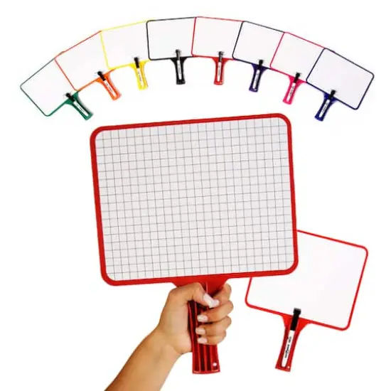KleenSlate&reg; Blank & Lined Double-Sided Rectangular Dry Erase Paddles with Markers, 10 Sets {4}
