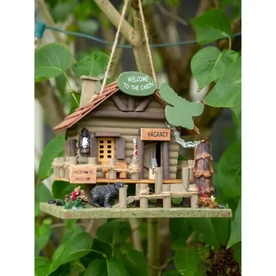 10.25" Rustic Woodland Cabin Birdhouse {7}