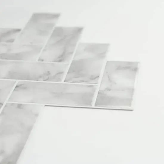 InHome Herringbone Carrara Peel & Stick Backsplash Tiles {11}