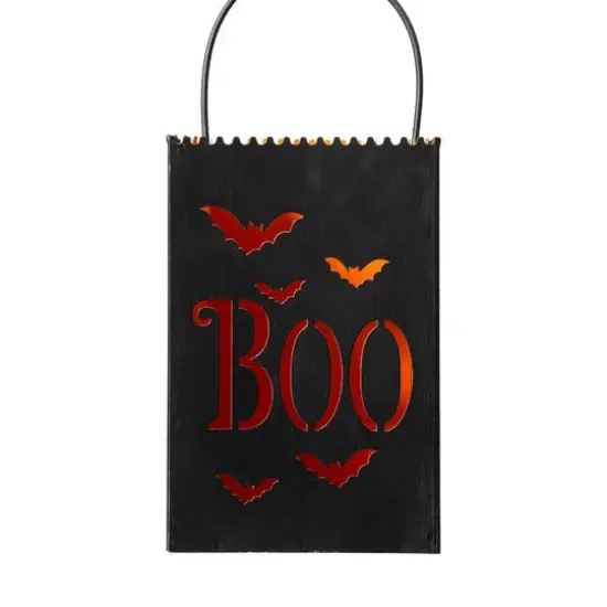 Glitzhome&reg; Halloween Trick or Treat Metal Bucket Set {8}