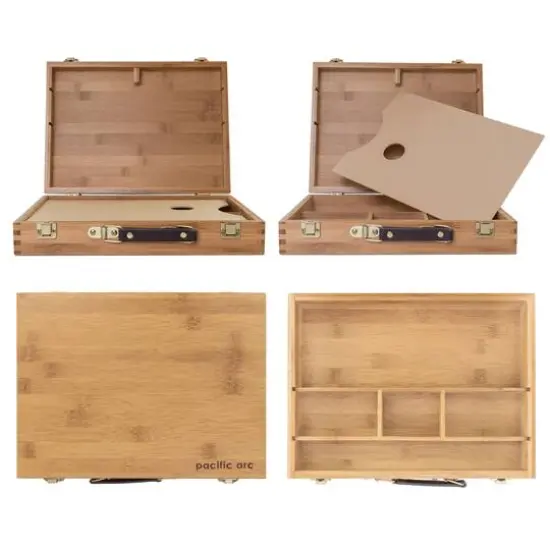 Pacific Arc 14" x 11" Bamboo Paint Box with Palette & 5 Compartments {7}