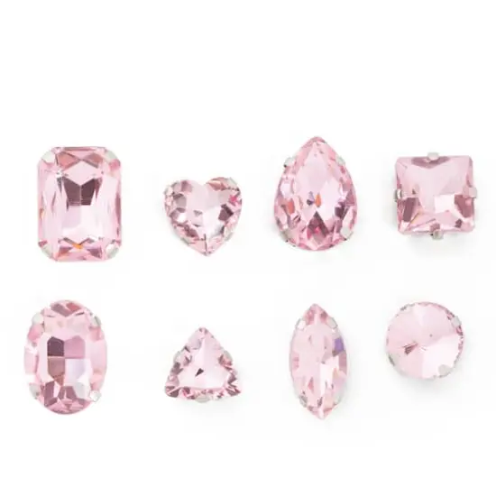 CousinDIY Silver Light Rose Glass Sew-On Rhinestones, 40ct. {3}