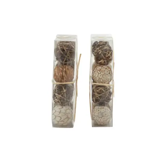 3" Natural Dried Floral Vase Filler Orb Set {3}
