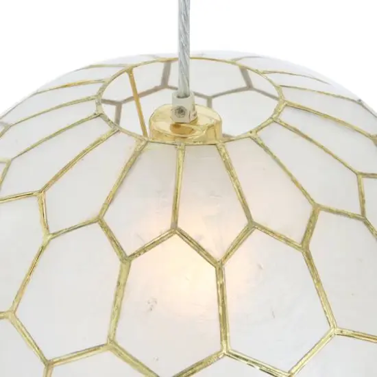 Hello Honey&reg; Capiz Honeycomb Globe Pendant Light {8}