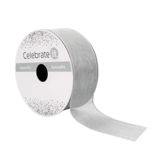 1.5" x 15yd. Satin Metallic Wired Ribbon by Celebrate It&reg; Specialty {1}