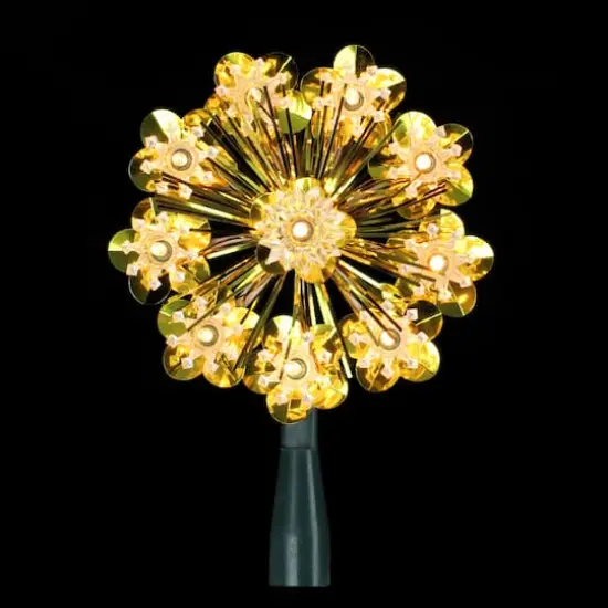 5.5" Lighted Gold Snowflake Starburst Christmas Tree Topper {3}