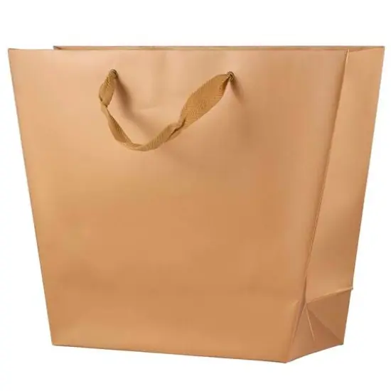 JAM Paper Metallic Copper Matte Trapezoid Gifts Bags, 100ct. {4}
