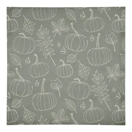 Green Fall Pattern Cotton Twill Napkin {1}