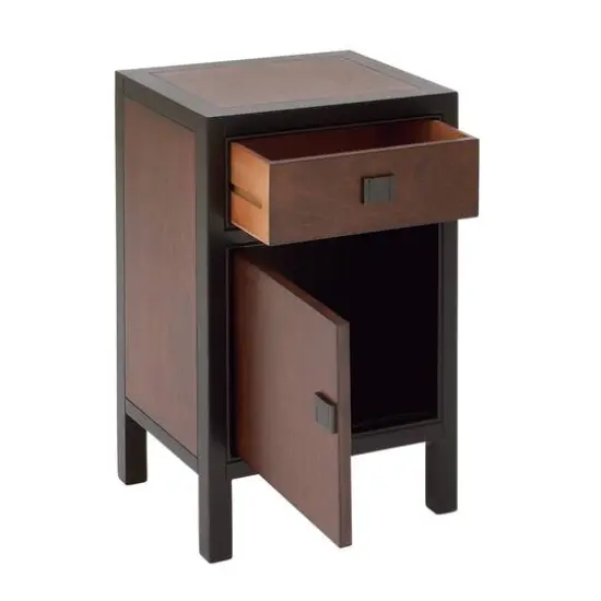 26" Dark Brown Wood Contemporary Cabinet {7}