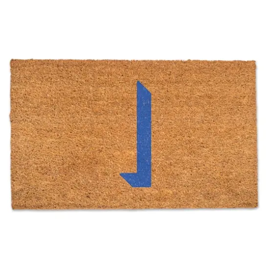 Blue Shadow Monogram Natural Coir Doormat I {1}