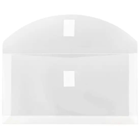JAM Paper 5.25" x 10" Plastic Hook & Loop Closure Envelopes, 12ct. Clear {4}