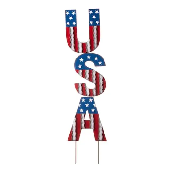 Glitzhome&reg; 46" Metal U.S.A. Yard Stake {1}