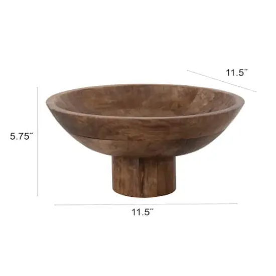 Hello Honey&reg; 11.5" Walnut Mango Wood Footed Bowl {6}