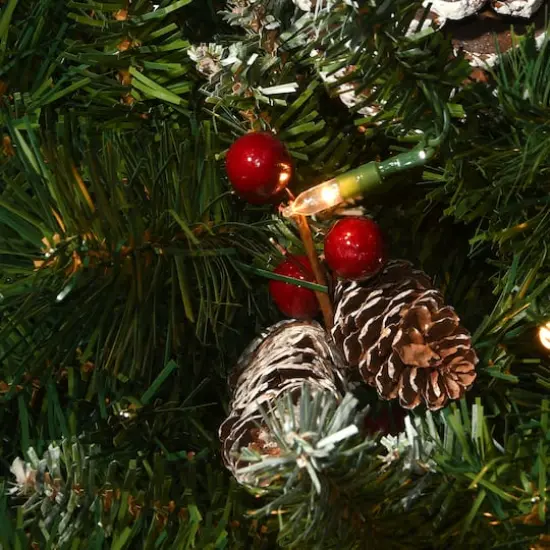 33" Pre-Lit Frosted Berry Urn Filler {4}