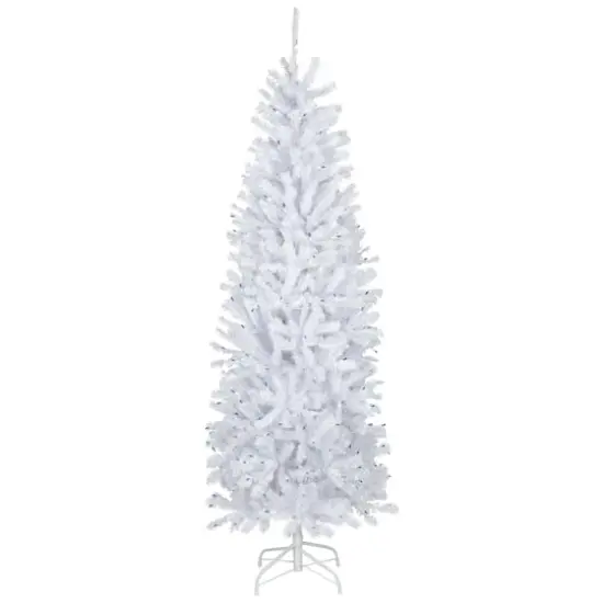 6.5ft. Pre-Lit Slim White Geneva Spruce Artificial Christmas Tree, Blue Lights {1}