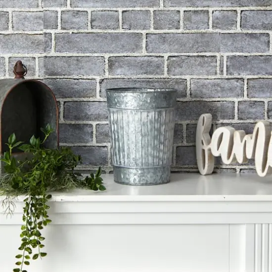 10i" Gray Farmhouse Country Pail Planter {4}